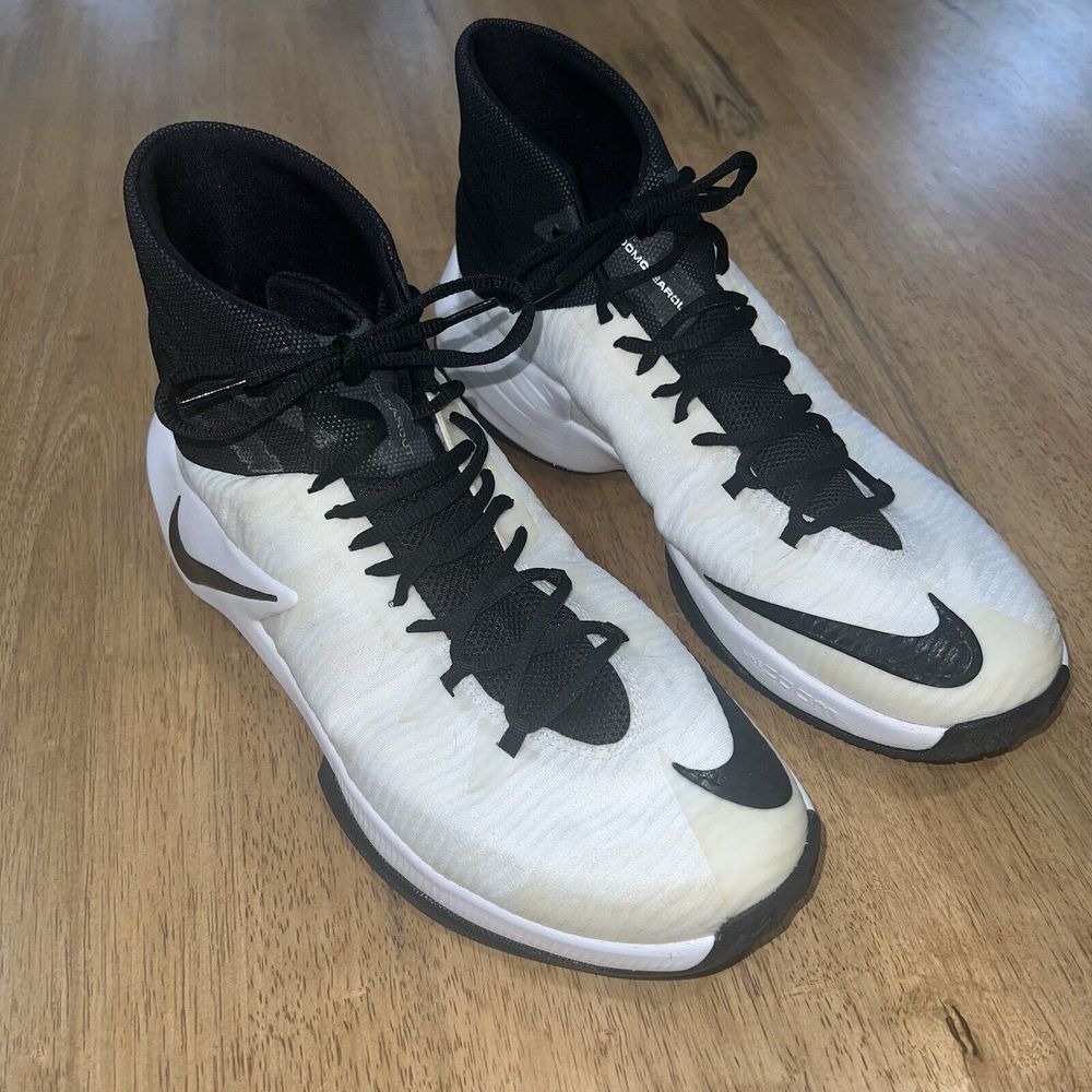 Nike Zoom Clear Out Mens White‎ Black Basketball Athletic Shoes Size 12.5